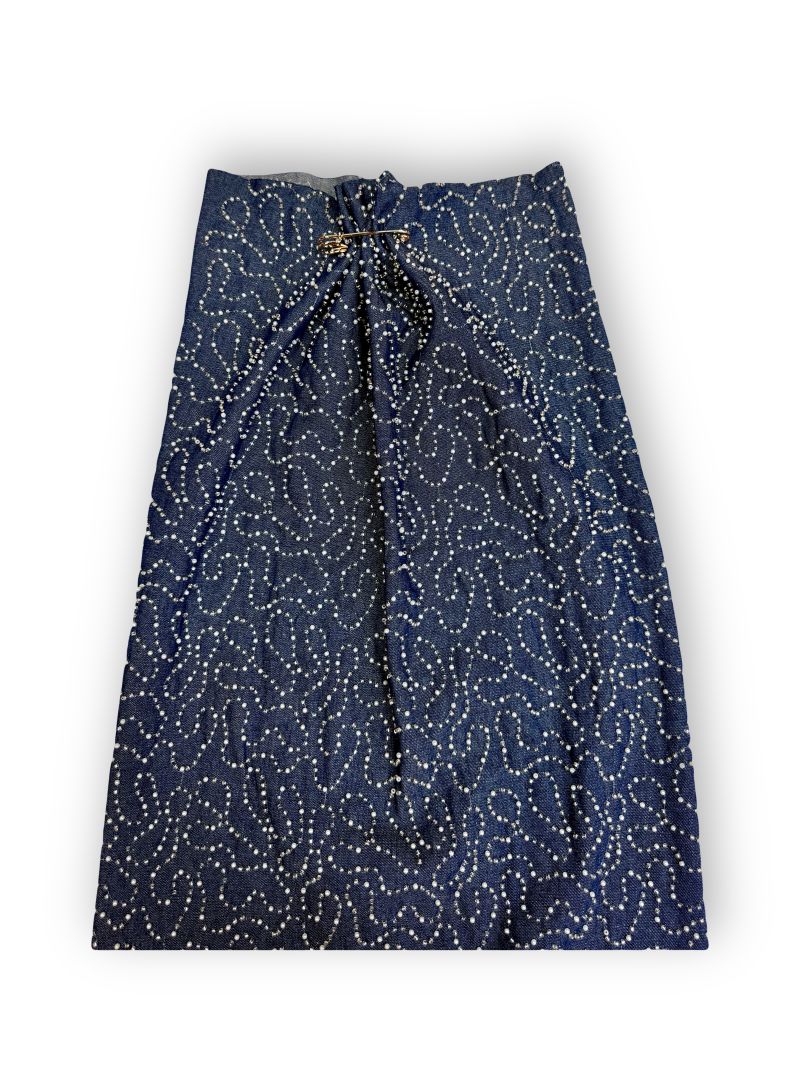 NOIR Denim Star — хлопок джинсовый с вышивкой из стекляруса