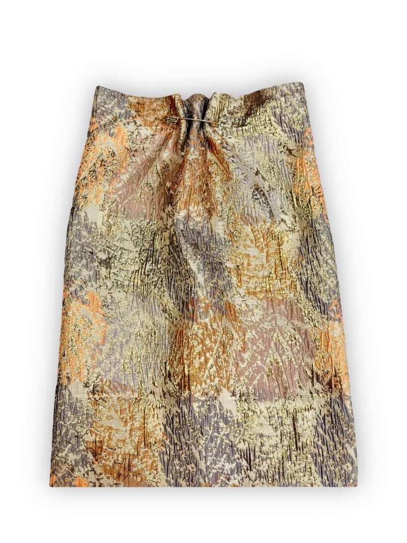 JACQUARD Fantasia Gold — парча фантазийная, серый золотой оранжевый