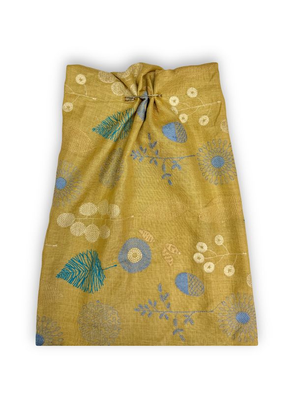 SHEER Linen Mustard — лён нового поколения с вышивкой, горчичный