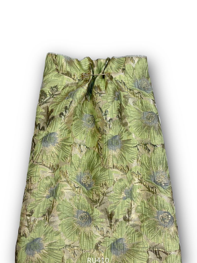 JACQUARD Fantasia Green — парча фантазийная, золотой и зелёный